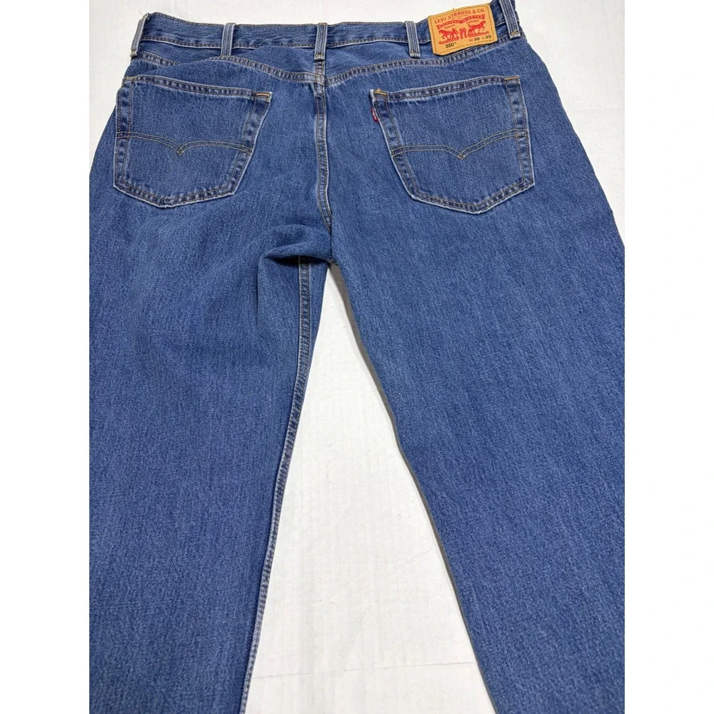 Levi 550 Relaxed Fit Tapered Leg Mens Blue Jeans W38 L29 Medium Wash Denim